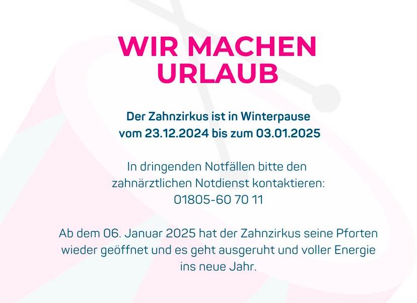 Wir sind im Urlaub bis 03.01.2025